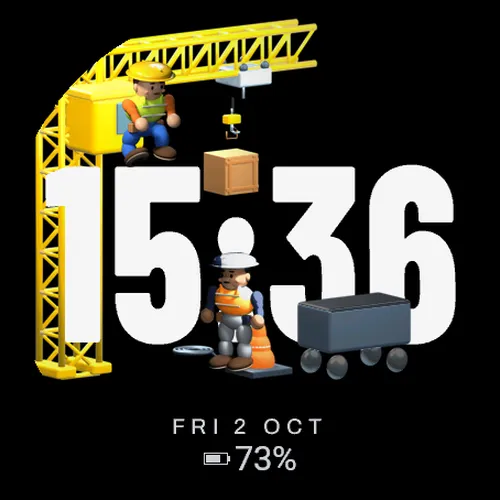 Tiny Clock Workers – Animated Construction Crew