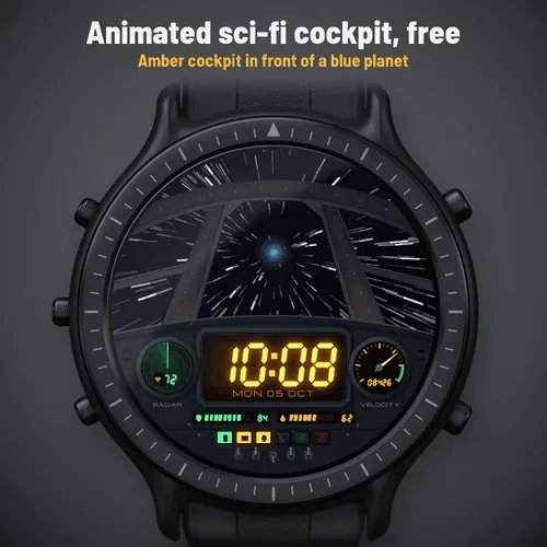 Astra Hyperdrive – 动态科幻驾驶舱表盘 · Screenshot 0
