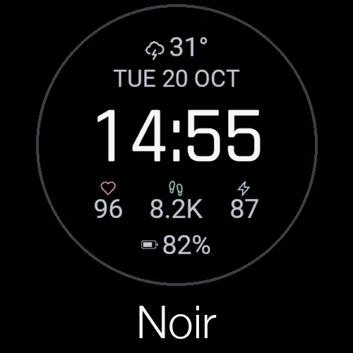 Noir: the AMOLED watch face you can actually read.