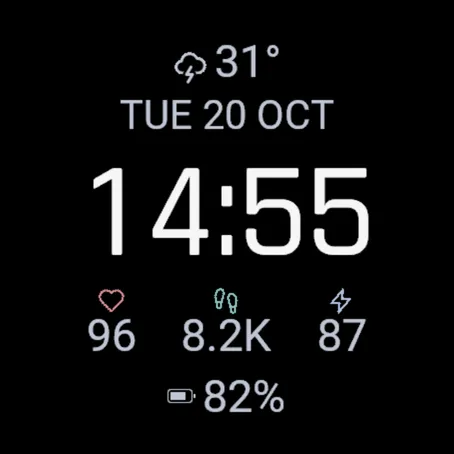 Noir: the AMOLED watch face you can actually read. · Skärmbild 0