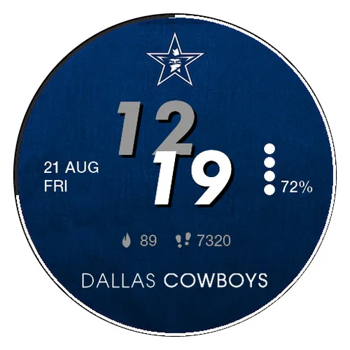 Dallas Cowboys NFL Football Digital Watch Face