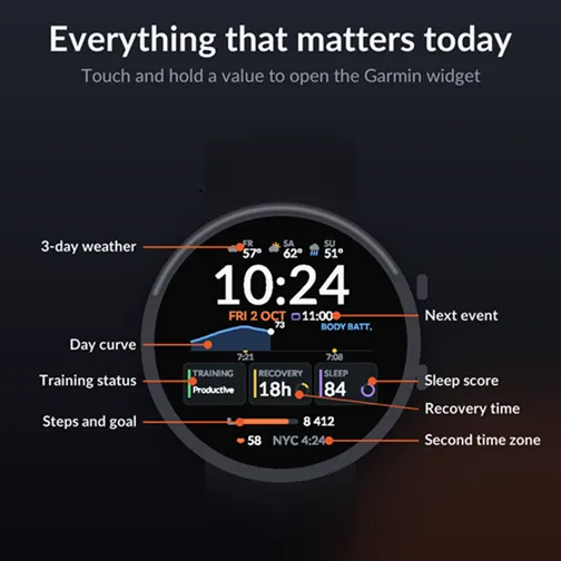 Daybook Free - Body Battery 和天气表盘 · 截图 2