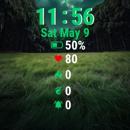 Dark Sky Green Field Trees