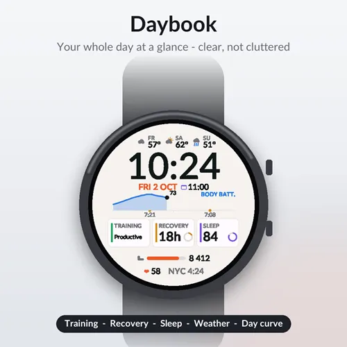 Daybook - 数据表盘 Body Battery 和天气