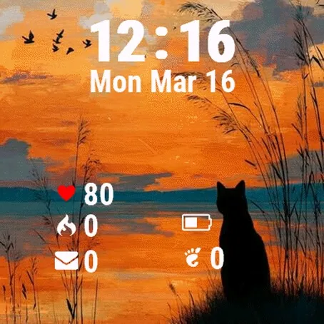 Painting Cat Sitting Hill
