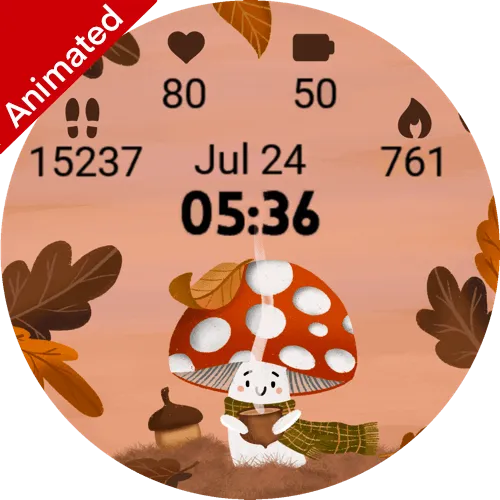 Autumn Mushroom Animated