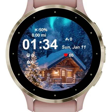 Cabin Snow Aurora
