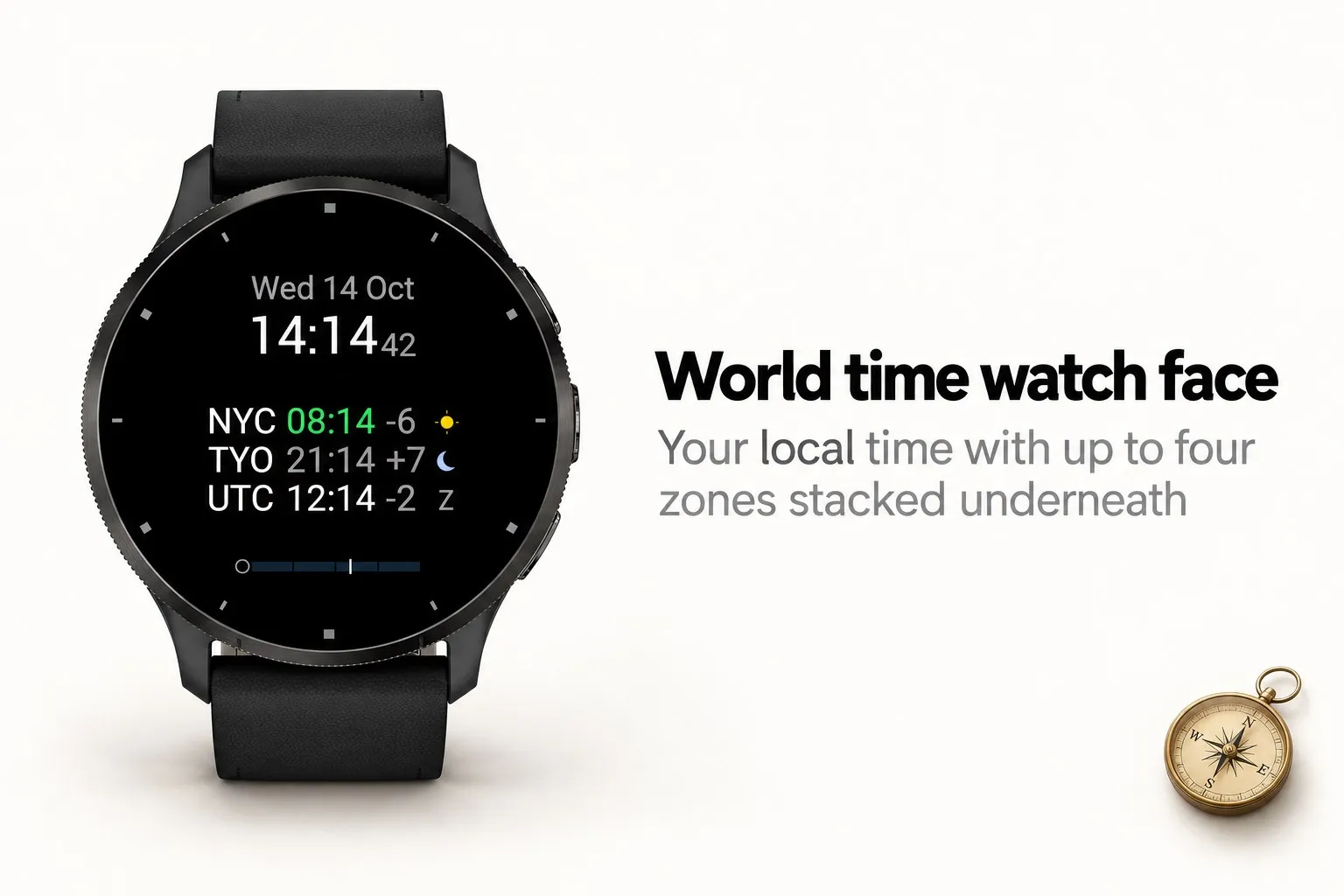 Zonestack - World Time Watch Face · ภาพหน้าจอ 0