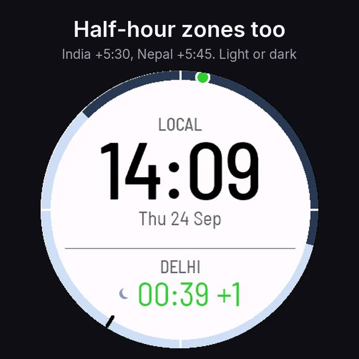 GMT Watch Face - Two Time Zones, Dual Time · 截图 2