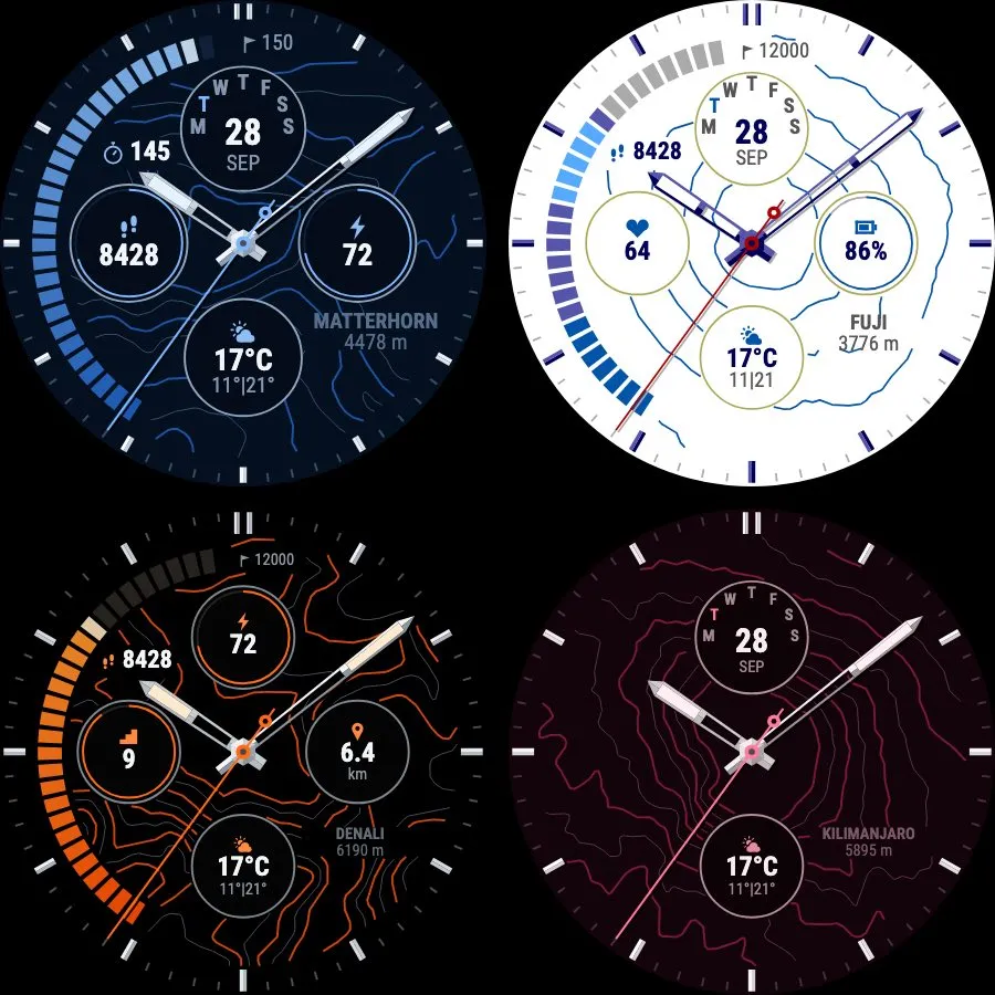Isohypse Analog Pro - Watchface mit Höhenlinien · Screenshot 3