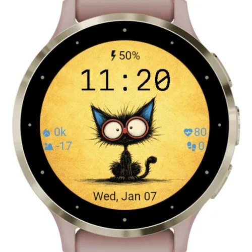 Nerdy Cat on Yellow