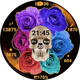 Skull with Flowers