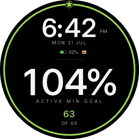 One Goal – ciferník / watchface: cíl a kroky · Snímek obrazovky 1