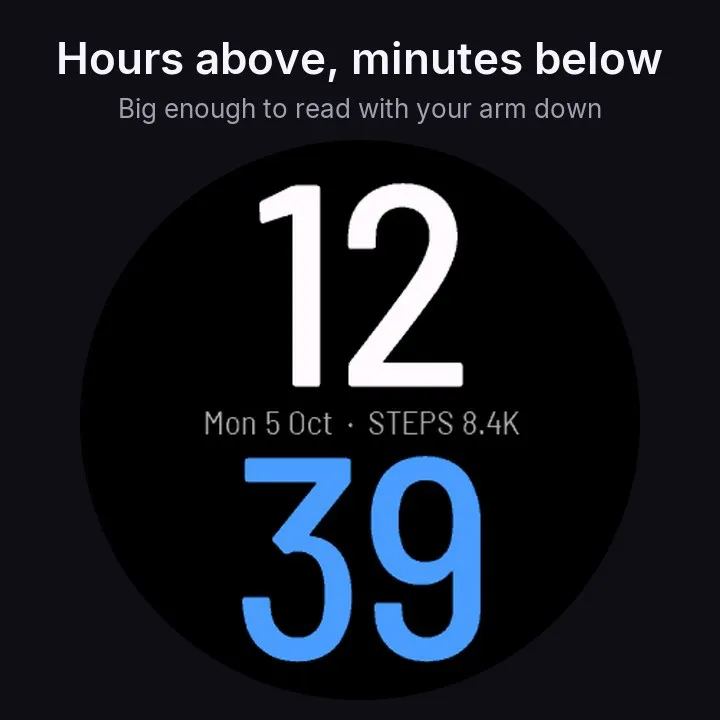 One Line Watch Face - Big Time, Large Digits · Screenshot 0