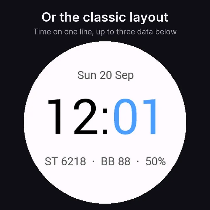 One Line Watch Face - Big Time, Large Digits · Screenshot 1
