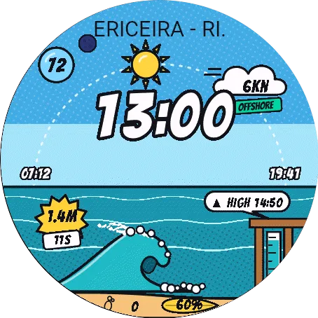 BreakFinder Comic Surf — Watch Face