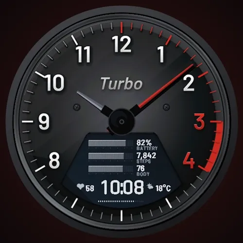 Turbo Dash - Car Dashboard Tachometer Watch Face
