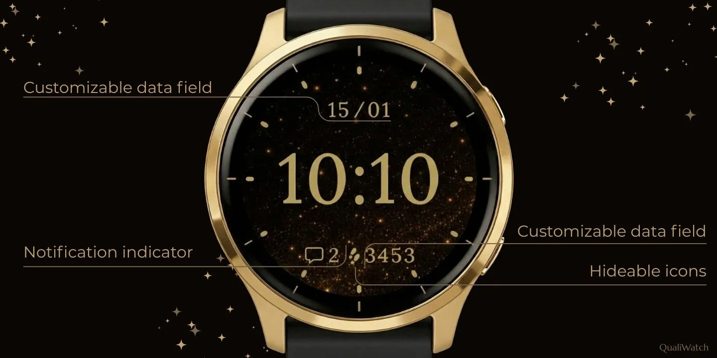 Galaxy Elegant - Premium Digital Watch Face · 截图 0