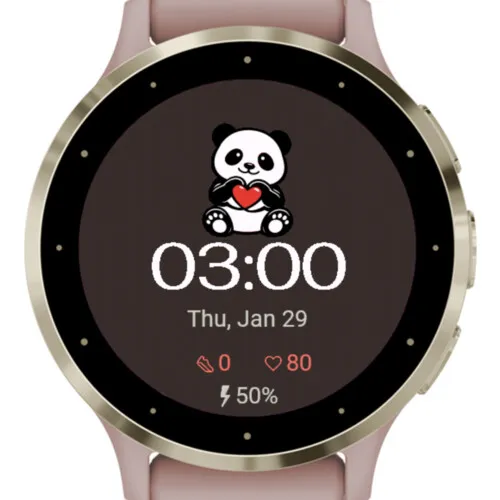Cute Panda Love – Animated Heart