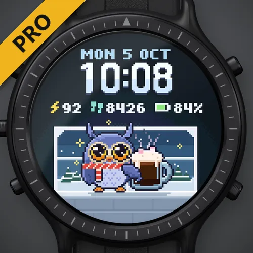 Astra Mug Pro – 动画像素咖啡能量表盘