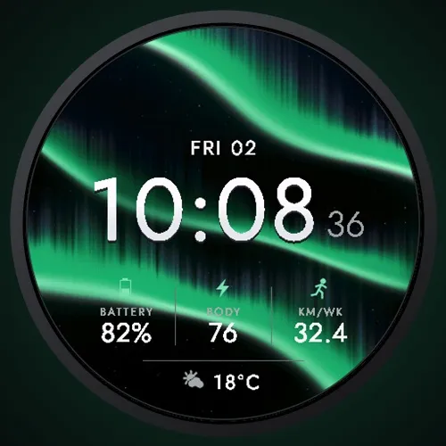 Aurora - Northern Lights Digital Watch Face