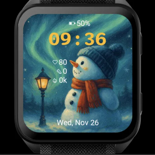 Northern Lights Snowman