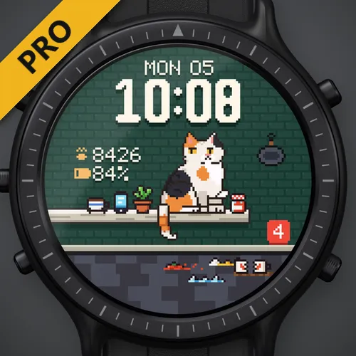 Astra Mischief Pro – 动画搞笑像素猫表盘