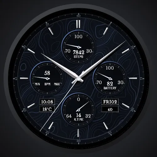 Ledger - Topo Map Chronograph Watch Face