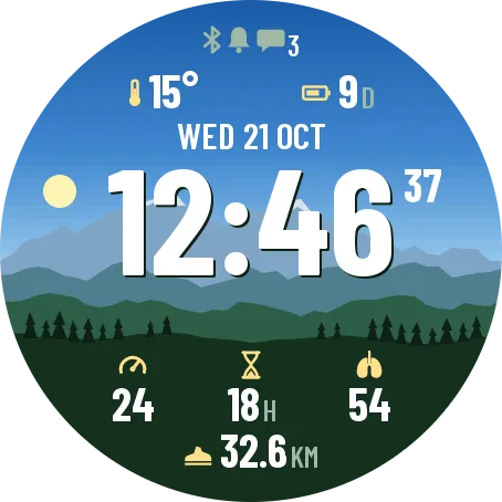 Crestline: Mountain Data Face · Screenshot 1