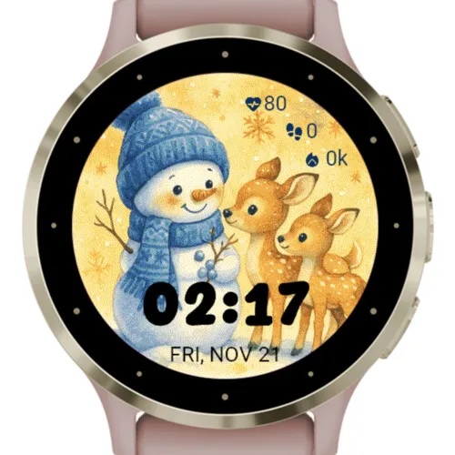 Snowman and Deer Companions
