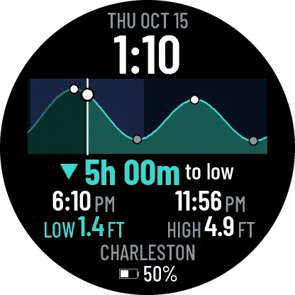 Tide Line — NOAA Tide Curve Watch Face · 螢幕截圖 2