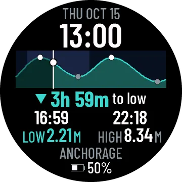 Tide Line — NOAA Tide Curve Watch Face · 螢幕截圖 4