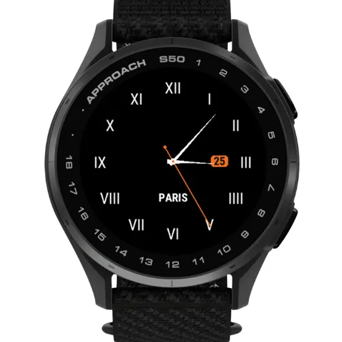 Elegant Paris Watch Face - Paris Black Orange Face