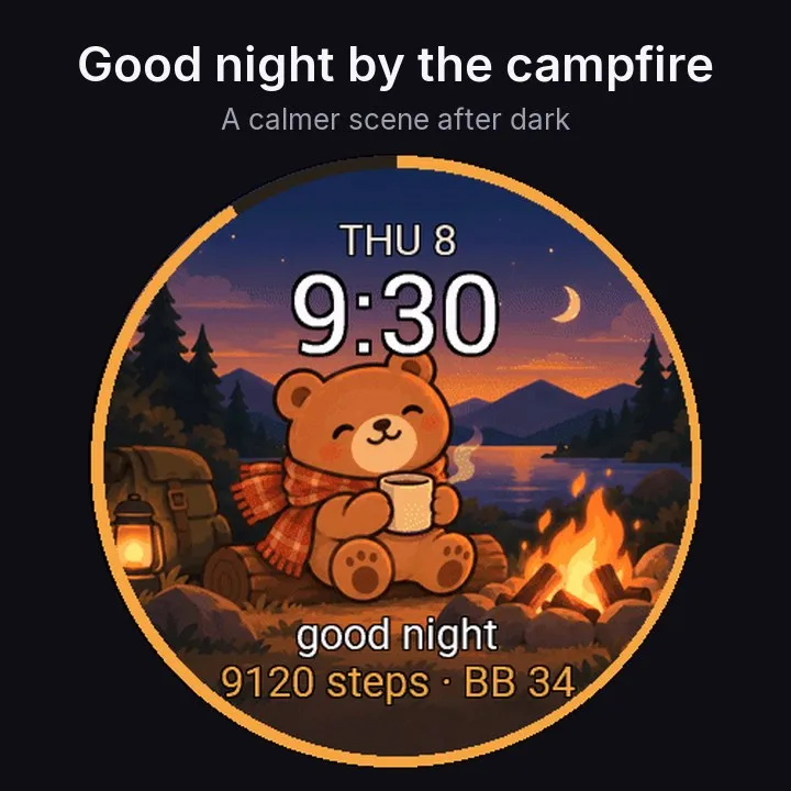 DayBear - Cute Bear Watch Face · 截图 3