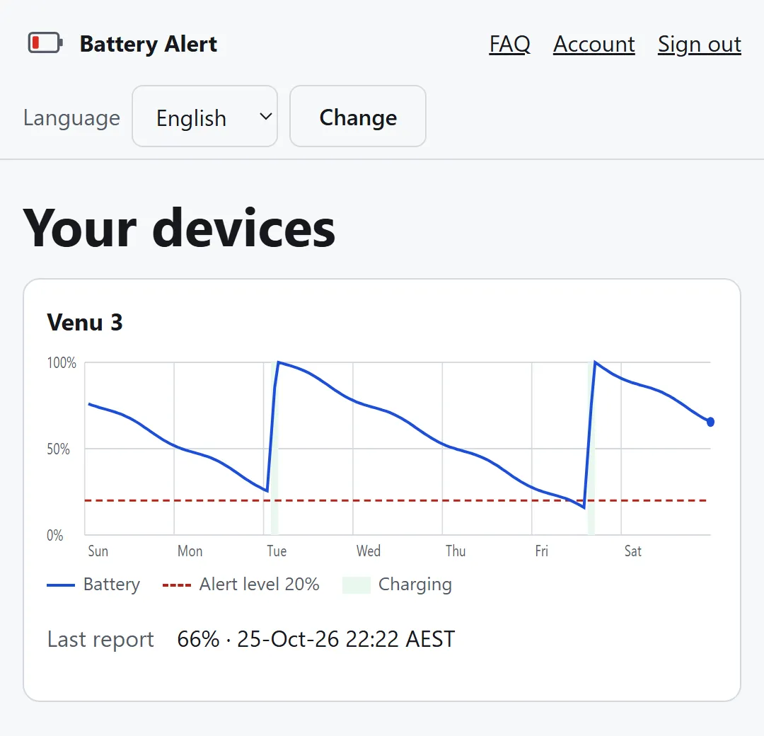 Battery Alert · Captura de ecrã 2