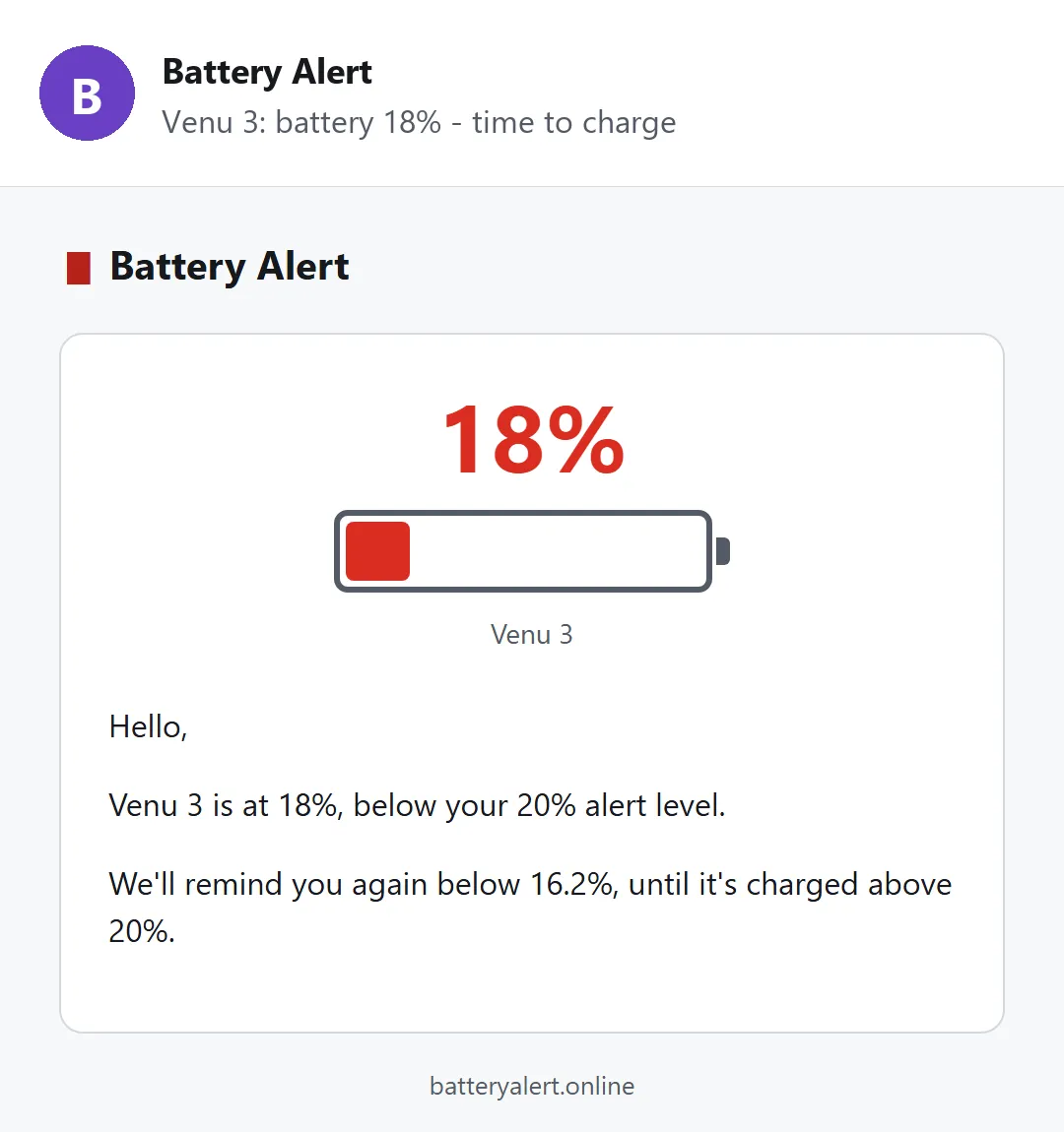 Battery Alert · Captura de ecrã 3