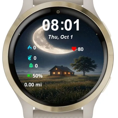 House Moon Sky Grass