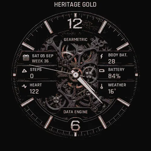 GearMetric Pro | Mechanical Data Watch Face · 螢幕截圖 0