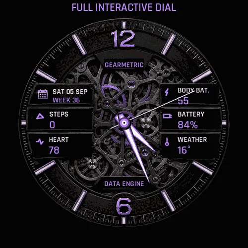 GearMetric Pro | Mechanical Data Watch Face · 螢幕截圖 2