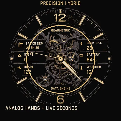 GearMetric Pro | Mechanical Data Watch Face · 螢幕截圖 3
