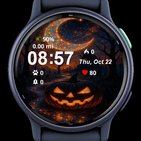 Halloween Pumpkin Sitting Middle Cemetery · Screenshot 2