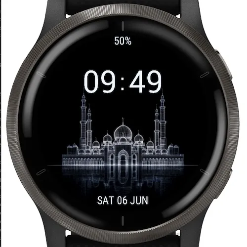 Abu Dhabi Mosque — Wireframe Watch Face