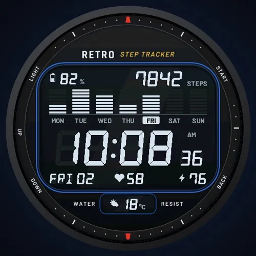 Retro Tracker - 80s Step Tracker LCD Watch Face